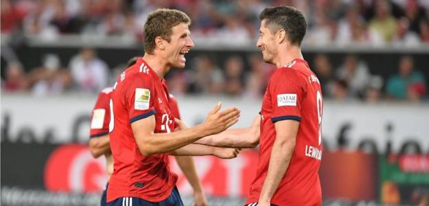 Lewandowski celebra un gol con el Bayern / Bayern