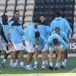 Roberto Mancini encabeza una sesión de entrenamiento del Manchester City