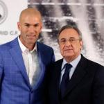 Zinedine Zidane y Florentino Pérez posan ante los medios / Real Madrid.