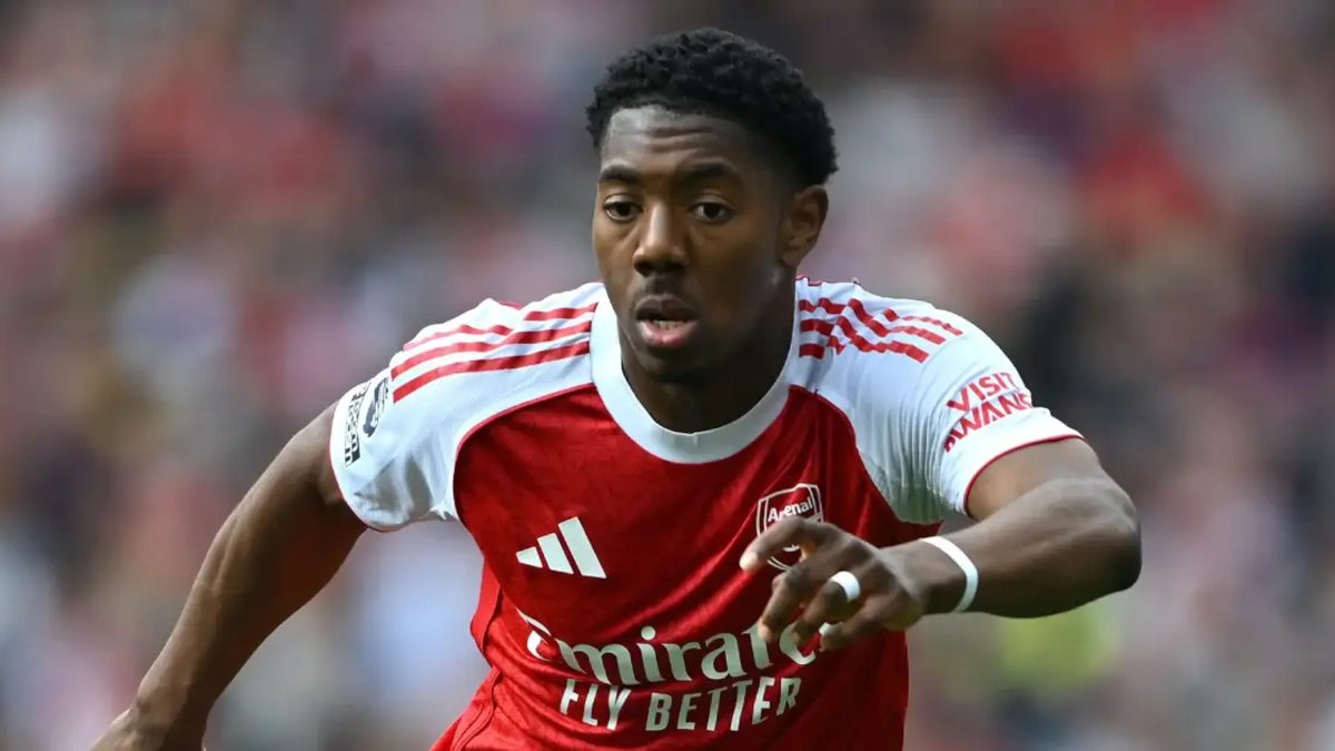 Myles Lewis-Skelly during a match with Arsenal