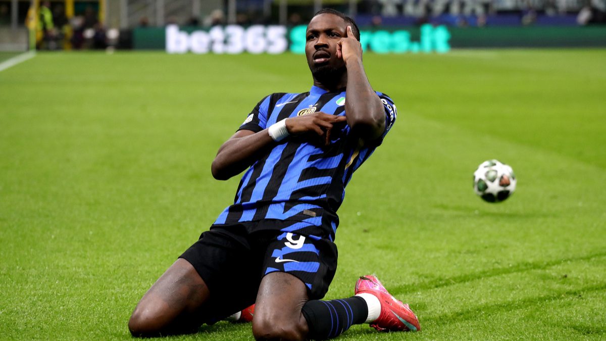 Marcus Thuram celebra un gol anotado con el Inter de Milán