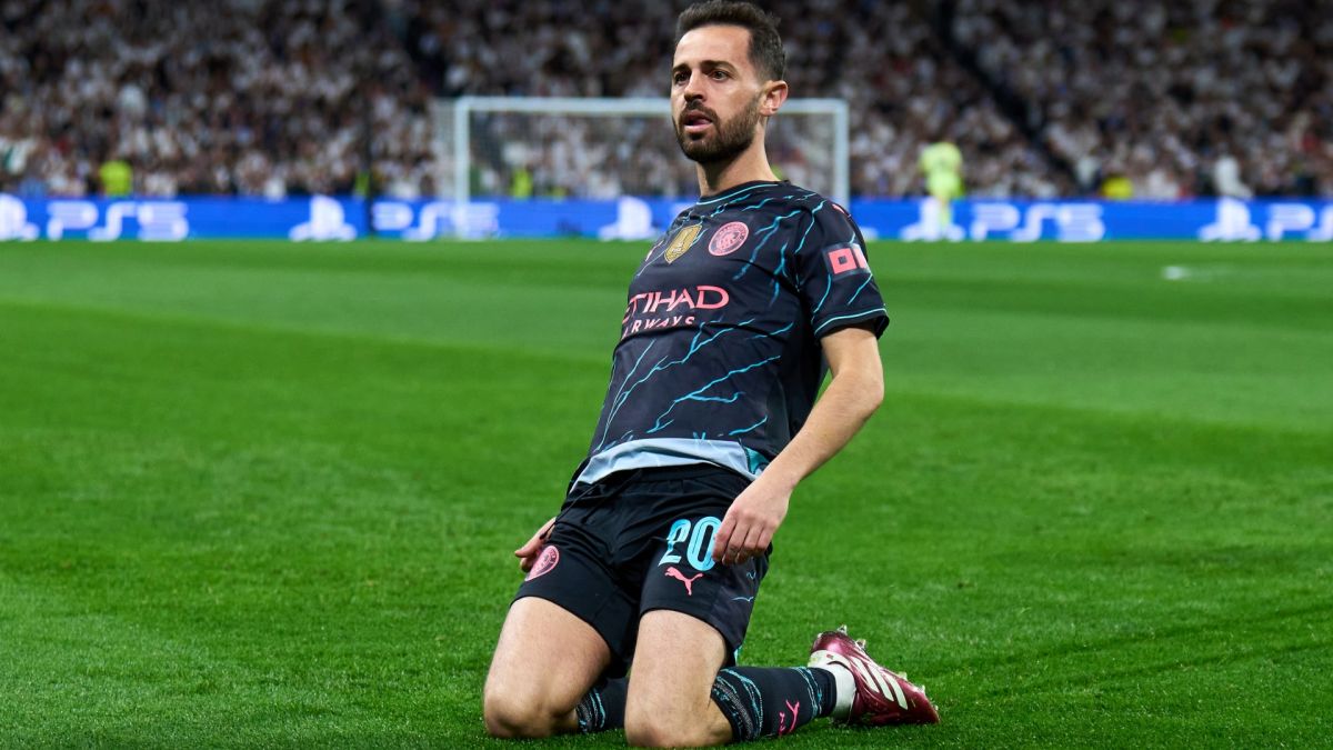 Bernardo Silva celebra un gol anotado con el Manchester City