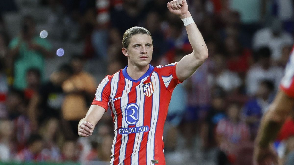 Conor Gallagher durante un partido con el Atlético de Madrid