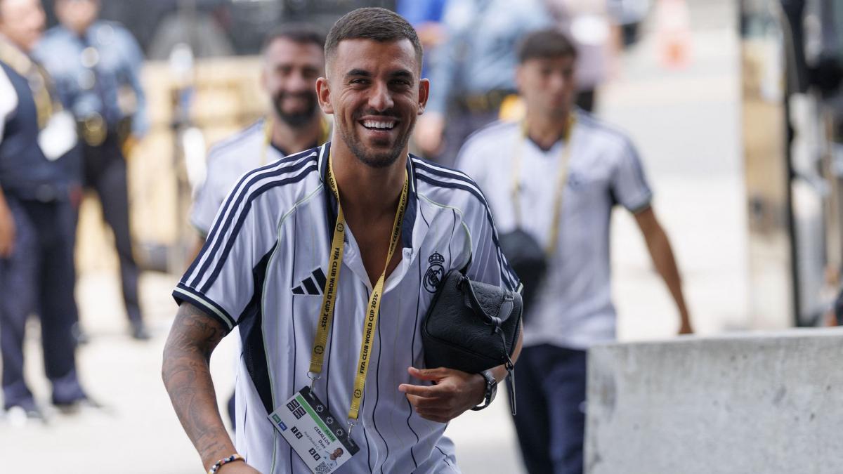 Dani Ceballos antes de disputar un partido con el Real Madrid