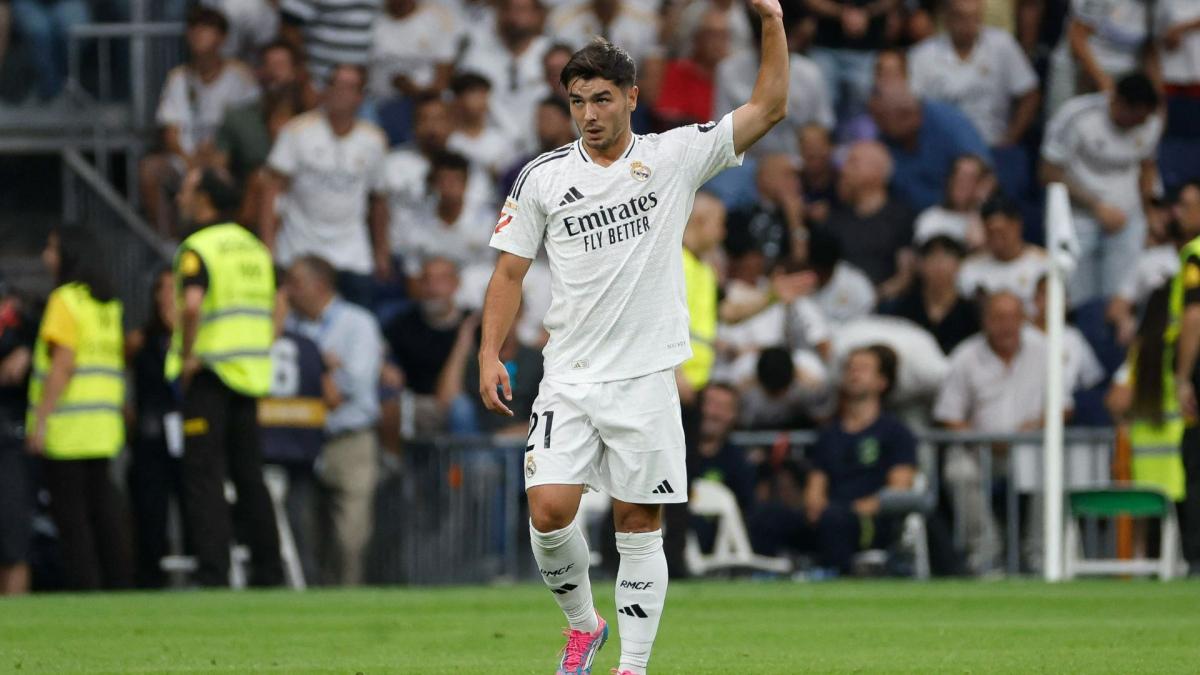 Brahim Díaz durante un partido del Real Madrid