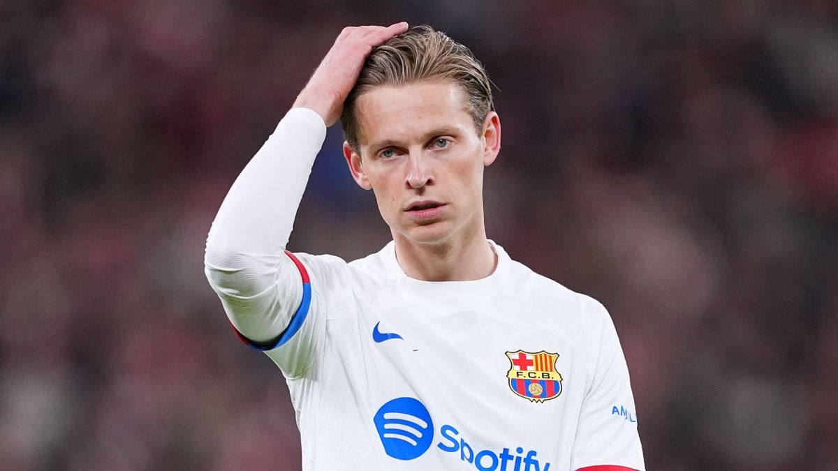 Frenkie de Jong con la elástica visitante del Barcelona