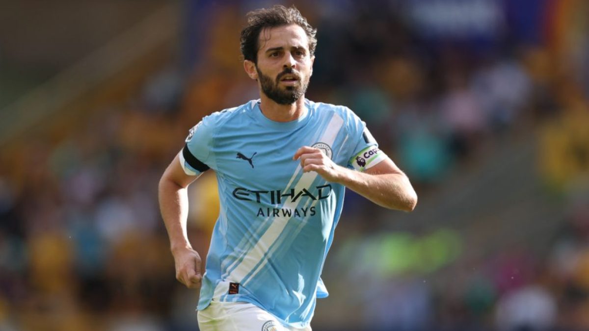 Bernardo Silva durante un partido con el Manchester City
