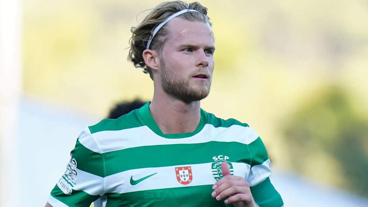 Morten Hjulmand durante un partido con el Sporting de Portugal