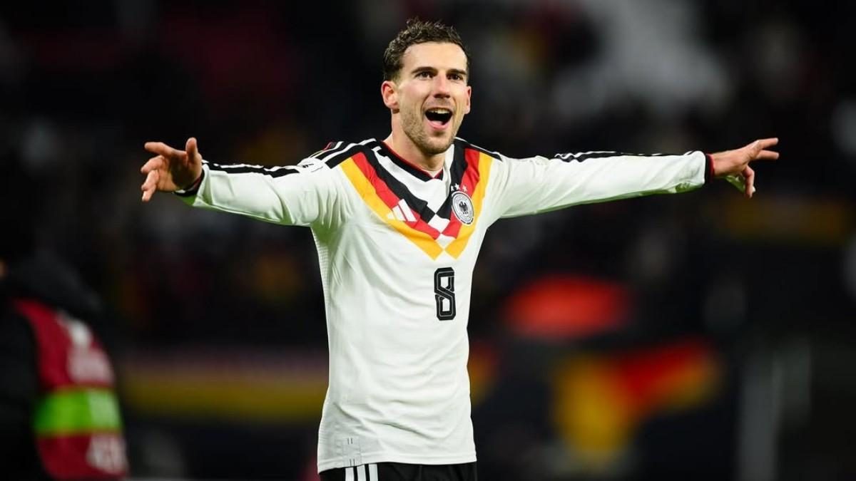 Leon Goretzka celebra un gol anotado con la selección de Alemania