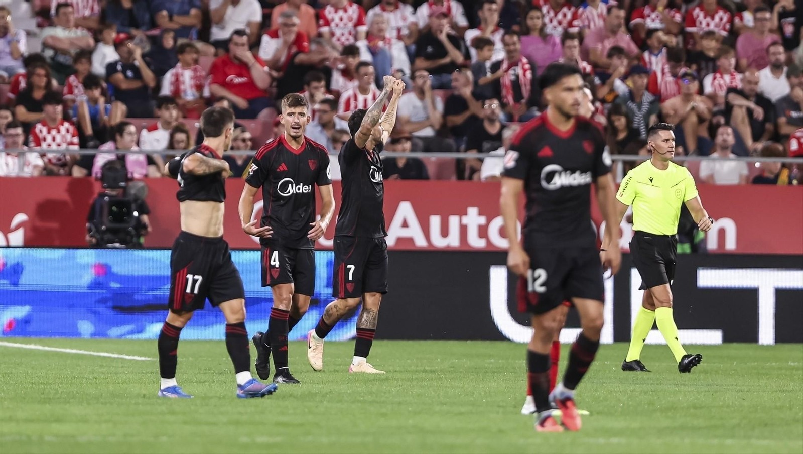 Sevilla players celebrating a goal