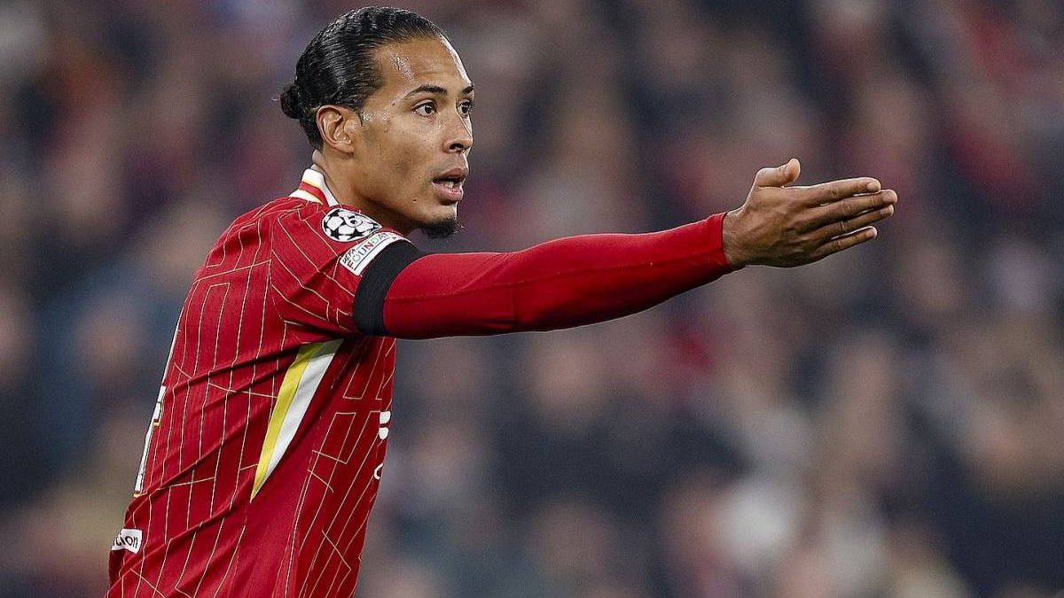 Virgil van Dijk during a match with Liverpool
