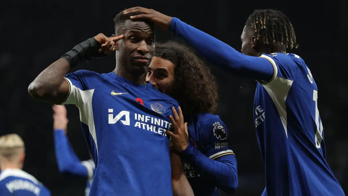 Nicolas Jackson celebra un gol con el Chelsea