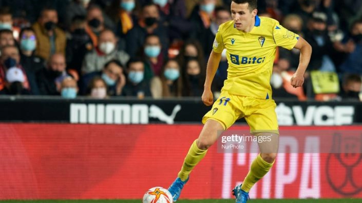 Oussama Idrissi, durante su cesión en el Cádiz CF. Foto: Getty