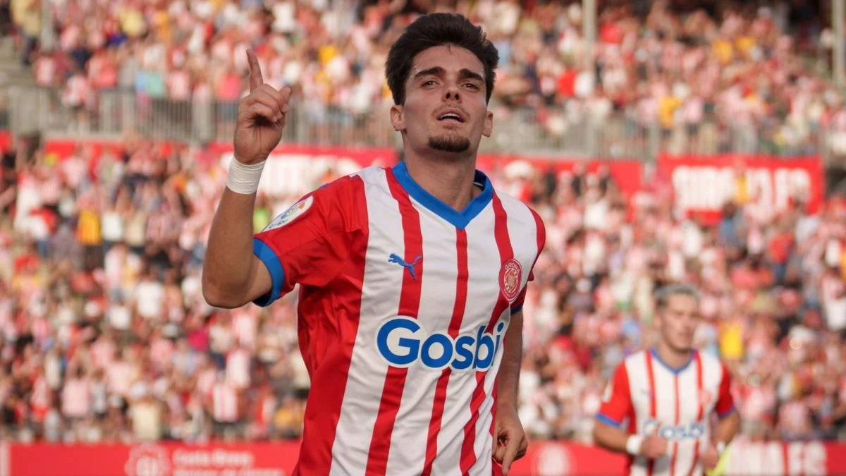 Miguel Gutiérrez, left-back of Girona with a past at Real Madrid.