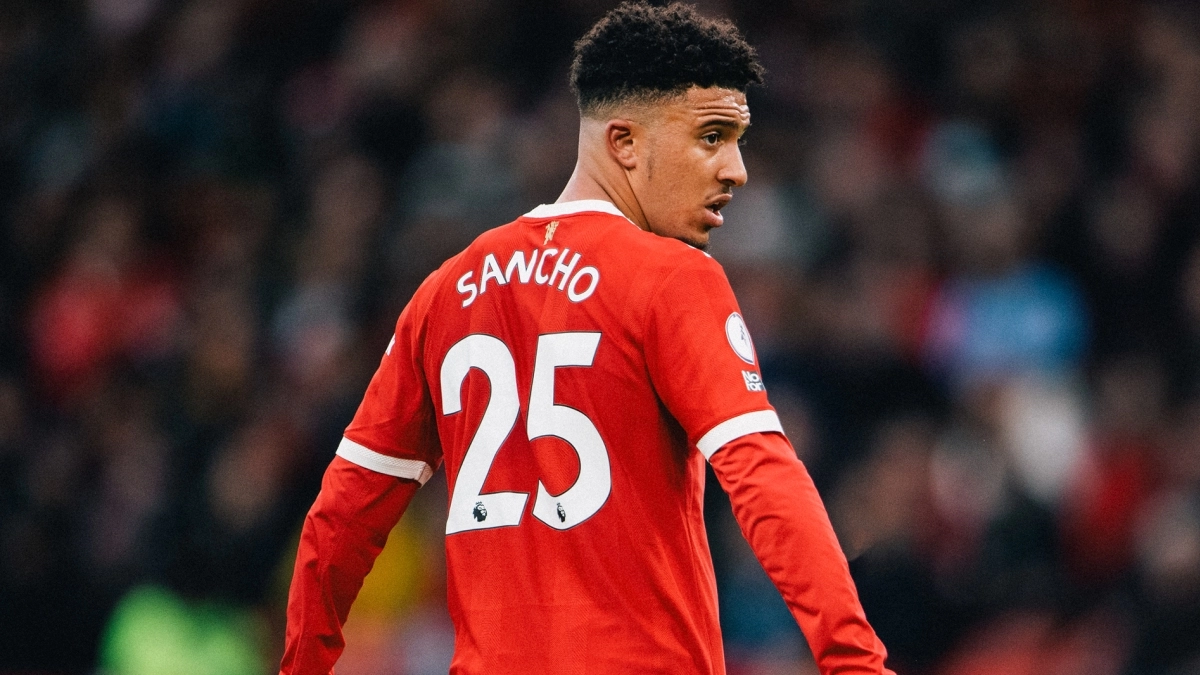 Sancho playing for Manchester United