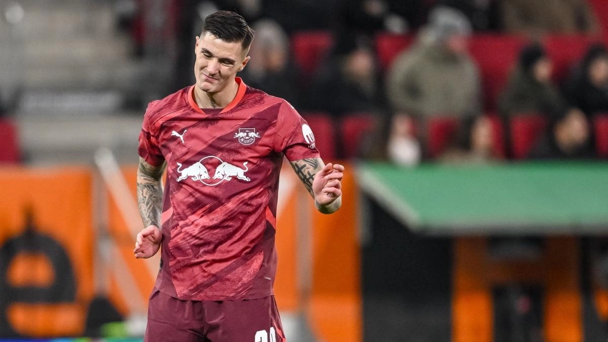 Benjamin Sesko, delantero del RB Leipzig 