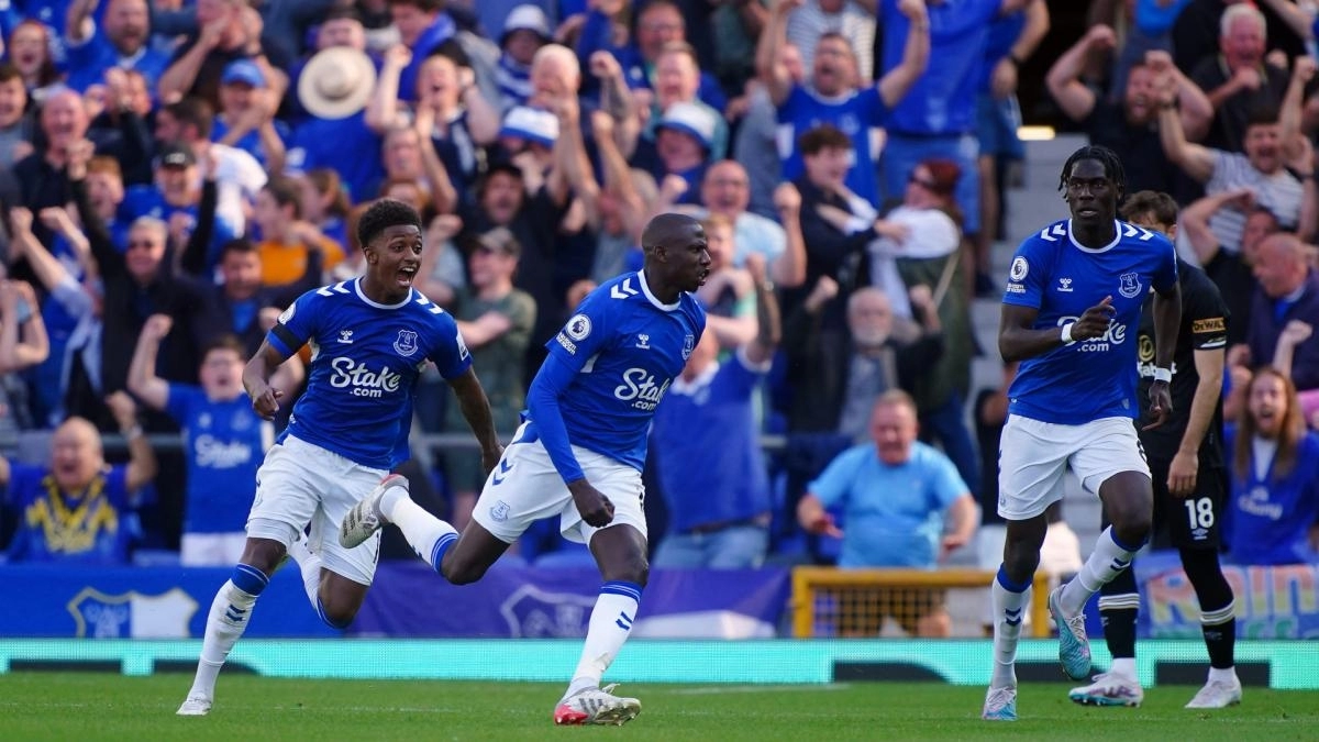 Los jugadores del Everton celebran un gol