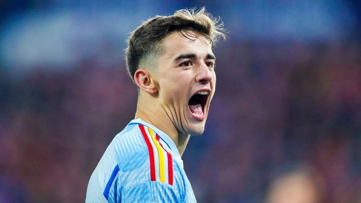 Gavi, centrocampista del Barcelona y de la selección española