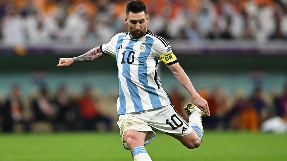 Leo Messi durante un partido con la selección de Argentina