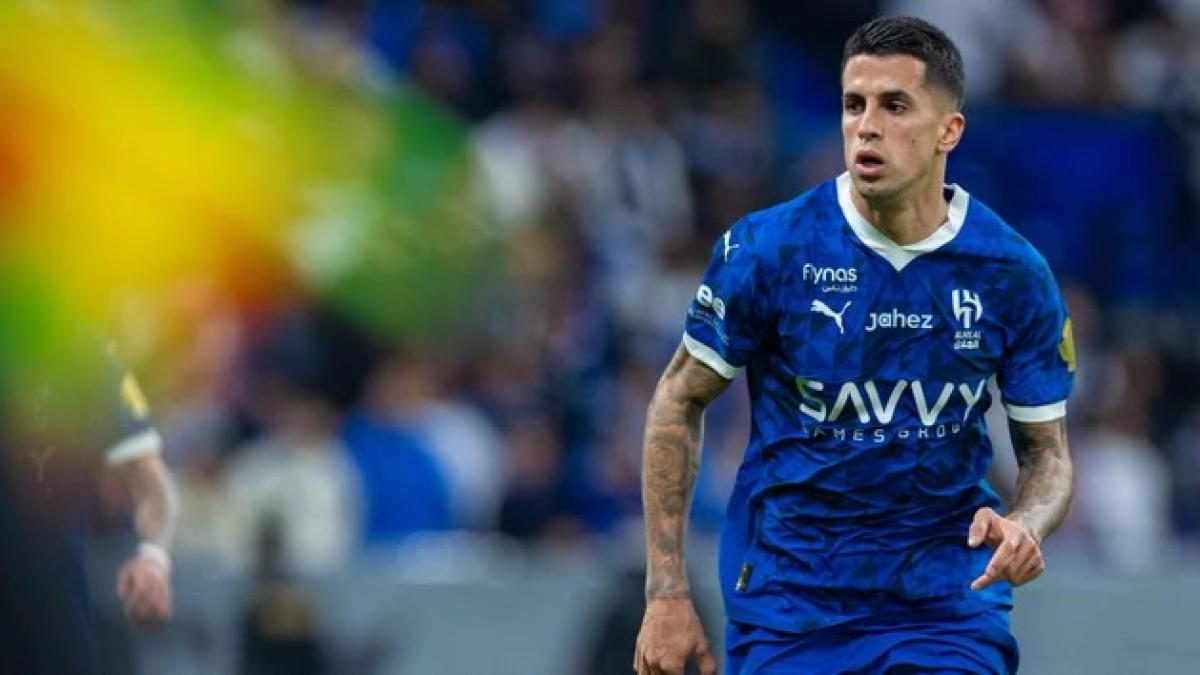 Joao Cancelo during a match with Al Hilal