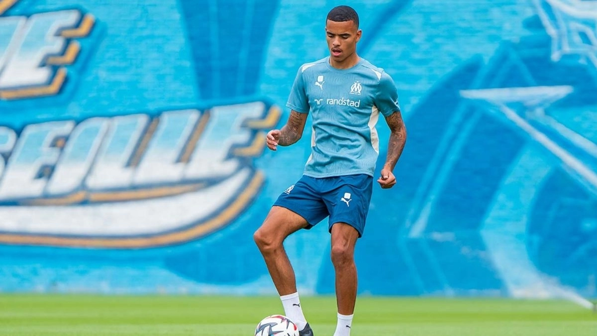 Mason Greenwood during a training session with Olympique de Marseille.
