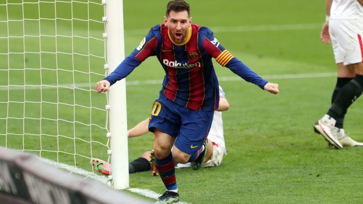 Leo Messi celebra un gol del Barcelona