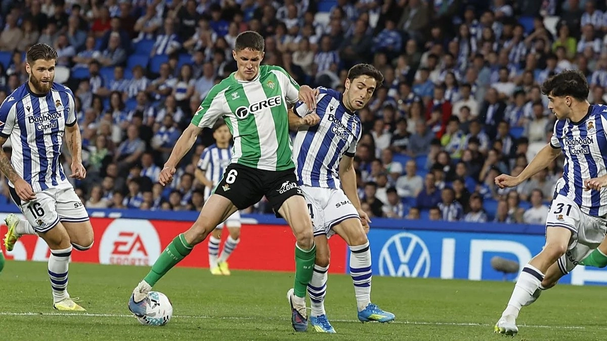 Sergi Altimira during a Real Sociedad - Real Betis