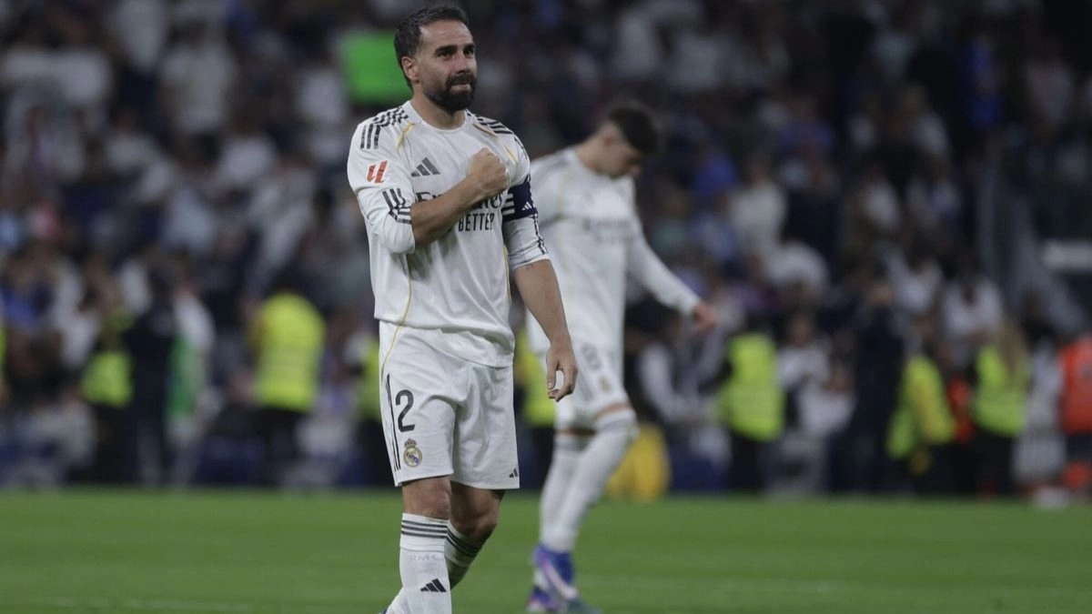 Dani Carvajal durante un partido del Real Madrid