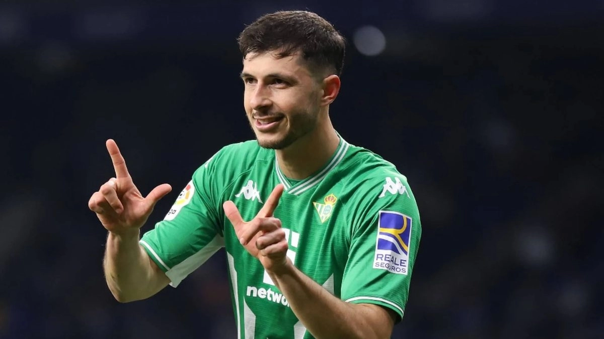 Guido Rodríguez celebra un gol durante su etapa en el Real Betis