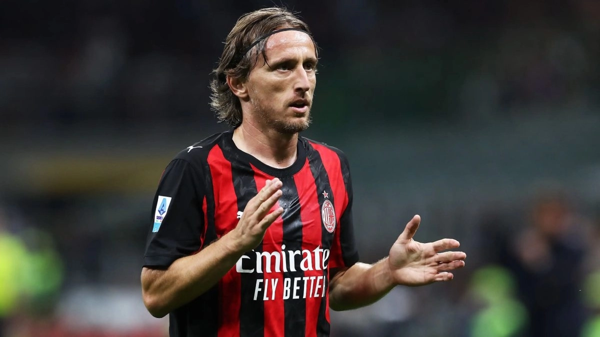 Luka Modric during a match with Milan