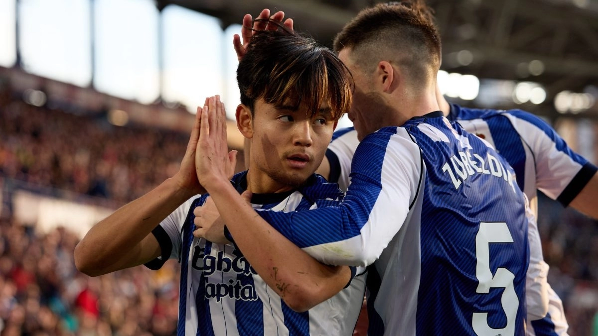Takefusa Kubo pide perdón tras anotar un gol con la Real Sociedad