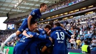 La plantilla del Chelsea celebra un gol. Foto: COPE