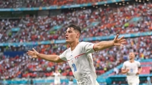 Patrik Schick fue uno de los nombres propios de la pasada Eurocopa. Foto: Getty