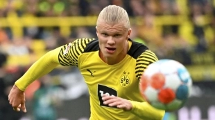 El jugador del Borussia Dortmund Erling Haaland durante un partido. As