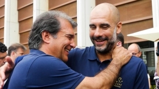 Laporta sueña con el regreso de Guardiola al Barça. Foto: Onze Mondial