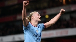 Haaland anotó otro gol con el Manchester City. Foto: @FabrizioRomano