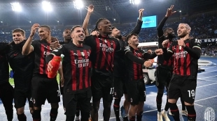 Los jugadores del AC Milan celebran una victoria