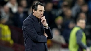Unai Emery, Spanish coach of Aston Villa in the Premier League.