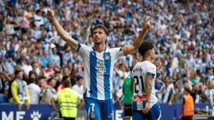 Puado, crack del Espanyol, celebra un gol