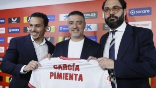 <p>García Pimienta, coach of Sevilla.</p>