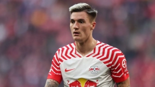 Benjamin Sesko, delantero del RB Leipzig 