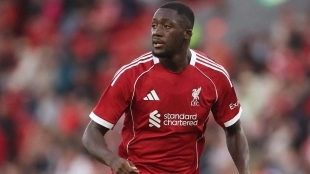 Konaté en el partido de pretemporada con el Liverpool