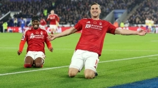 Nottingham Forest en la victoria contra el Leicester City