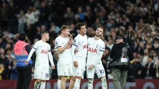 Los jugadores del Tottenham celebran un gol