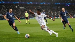 Vinicius during a PSG - Real Madrid