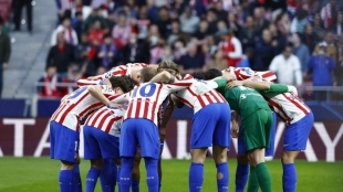 Atletico de Madrid players before the match against Club Brugge.
