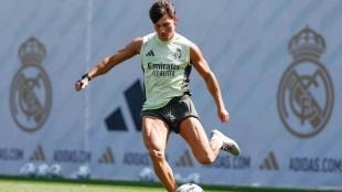 Fran García during a training session with Real Madrid.