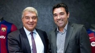 Joan Laporta y Deco, miembros de la directiva del Barcelona