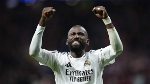 Antonio Rüdiger celebrates a goal for Real Madrid