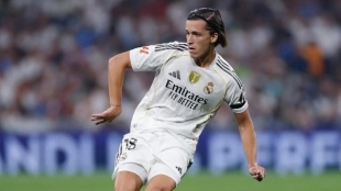 Álvaro Carreras durante un partido con el Real Madrid